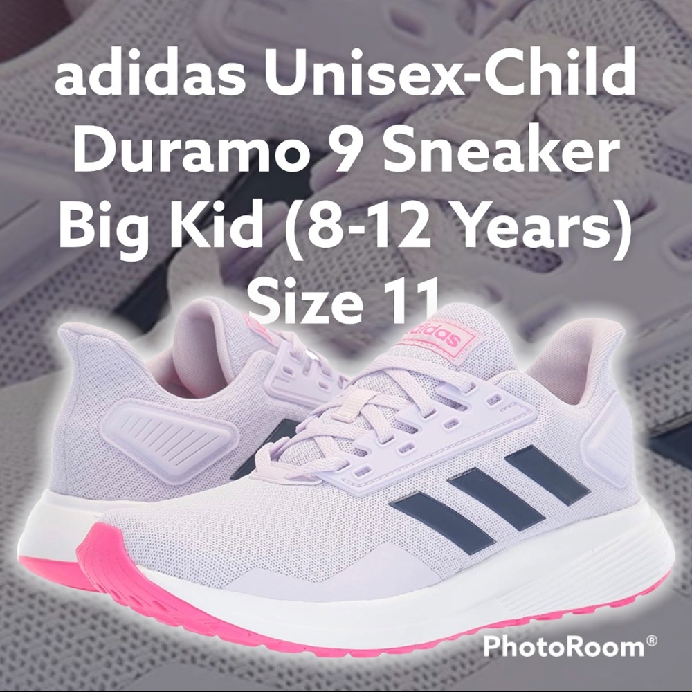 adidas Unisex-Child Duramo 9 Running Shoe, Purple/Indigo/Shock Pink, 11K